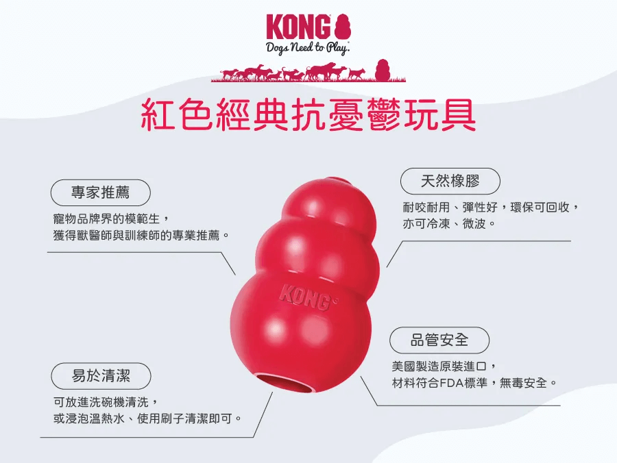 紅色葫蘆型狀的經典KONG狗狗玩具